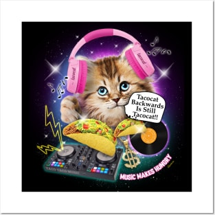 Funny Taco Cat Posters and Art